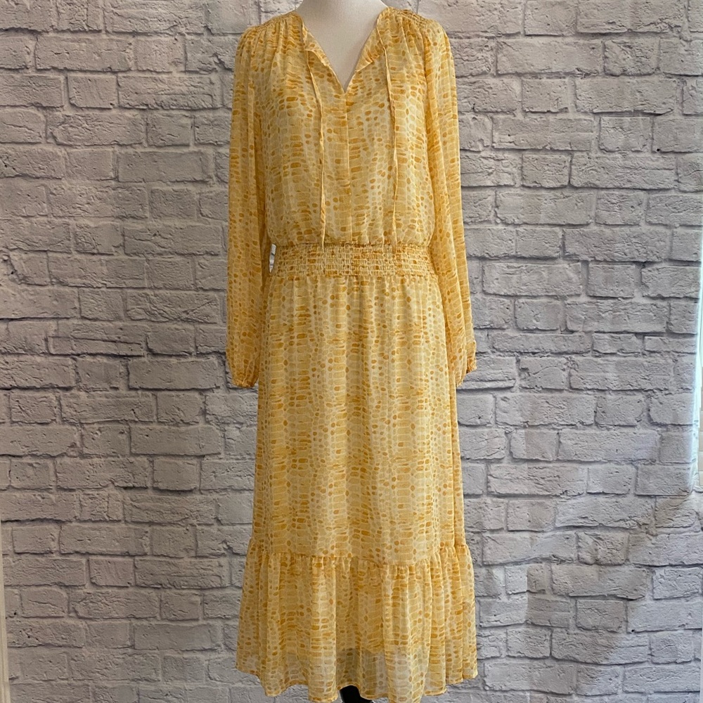 NWT Banana Republic Flounce Midi Peasant Dress Size Small